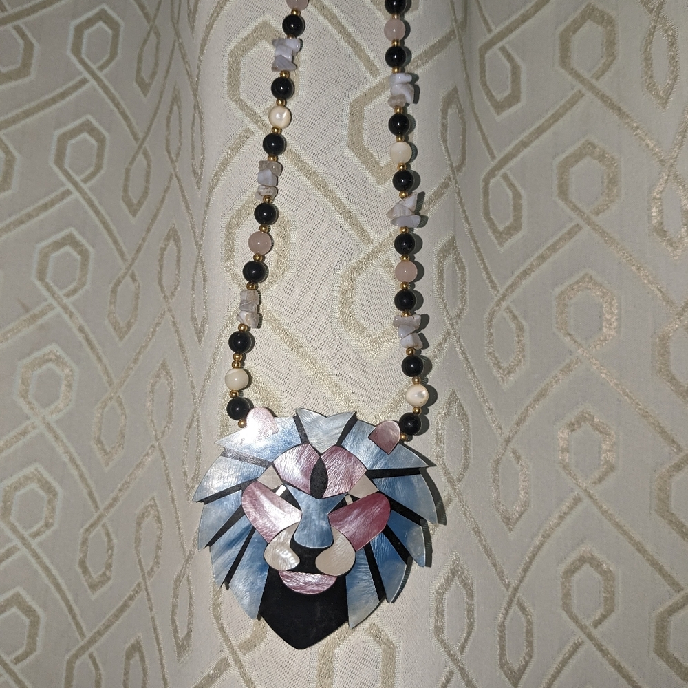 Vintage lion head necklace